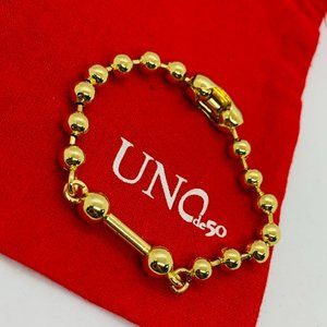 Uno de 50 PICK 1 BRACELET Gold-Plated Bar Beads Necklace